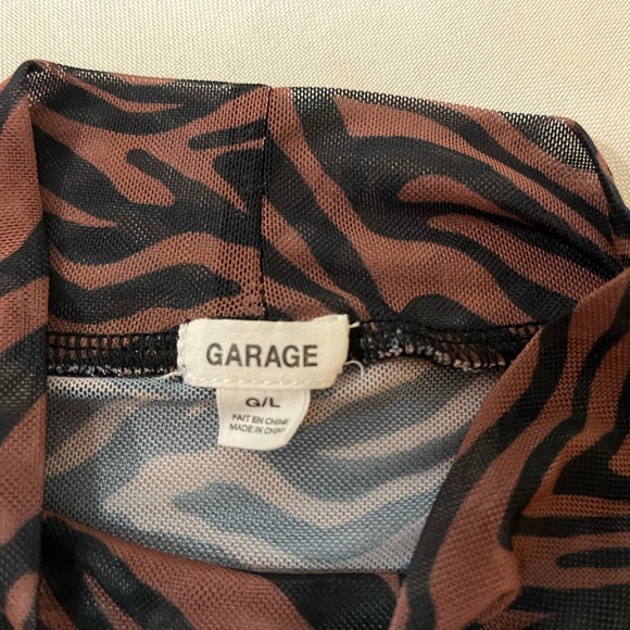 2/$20 - Garage Mesh Sexy Black & Brown Zebra Pattern Crop Top - thin fabric / M - Picture 3 of 4